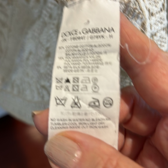 Dolce & Gabbana top lace with silk tip sleeve less beige size 42 Italian - Picture 6 of 6